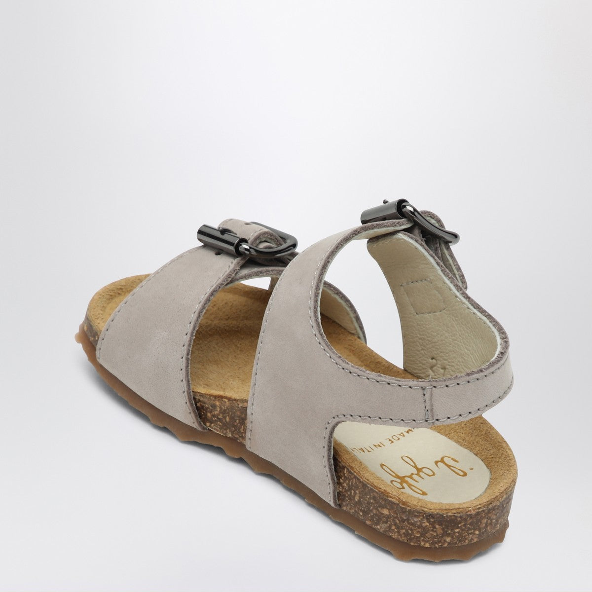 Il Gufo Gray sandal in nubuck with strap