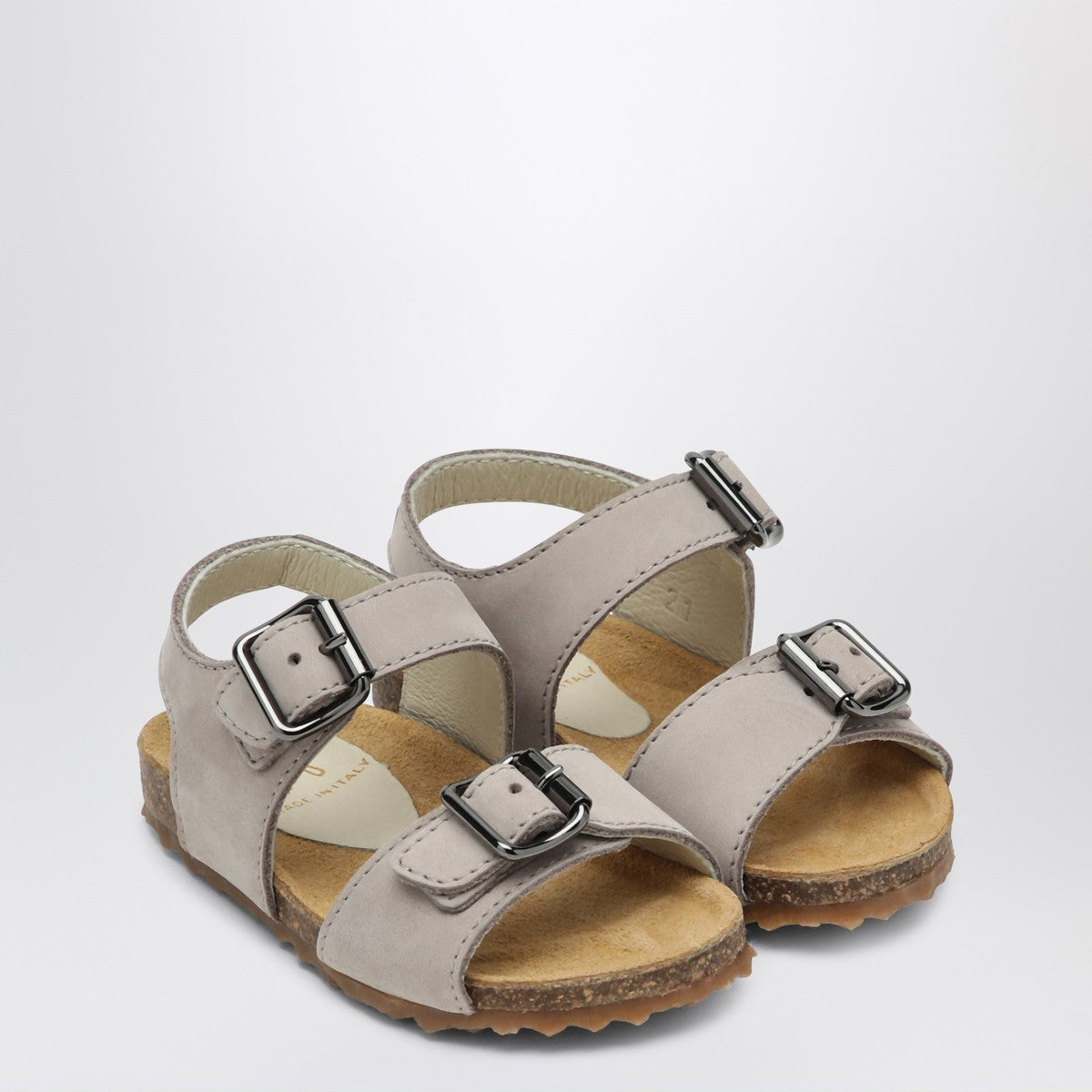 Il Gufo Gray sandal in nubuck with strap