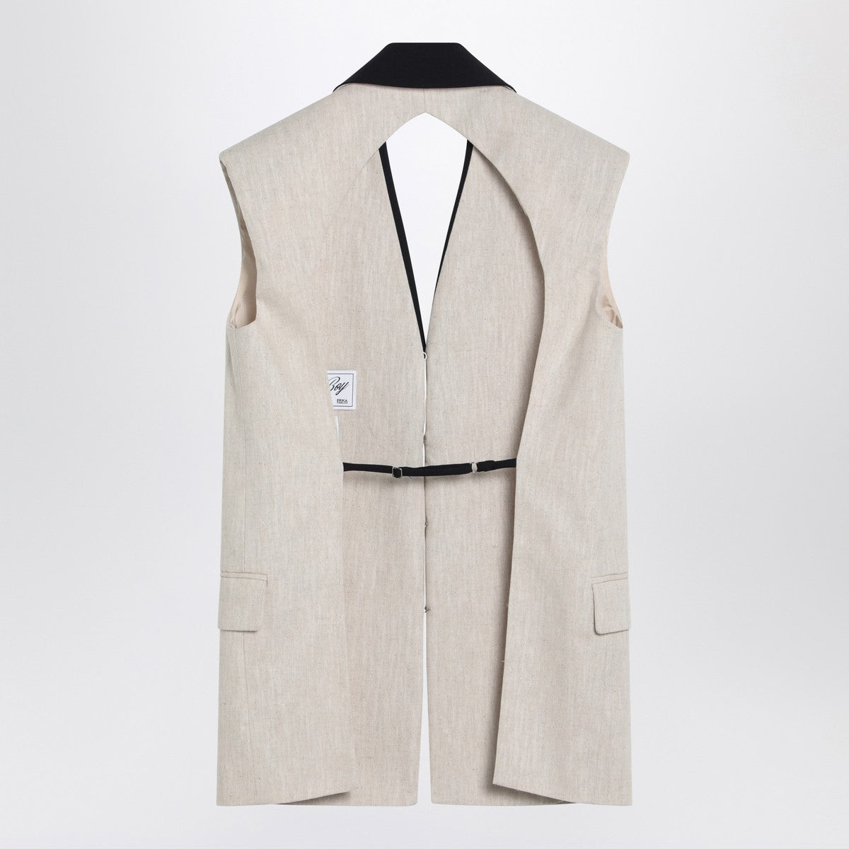 Erika Cavallini Linen waistcoat with open back