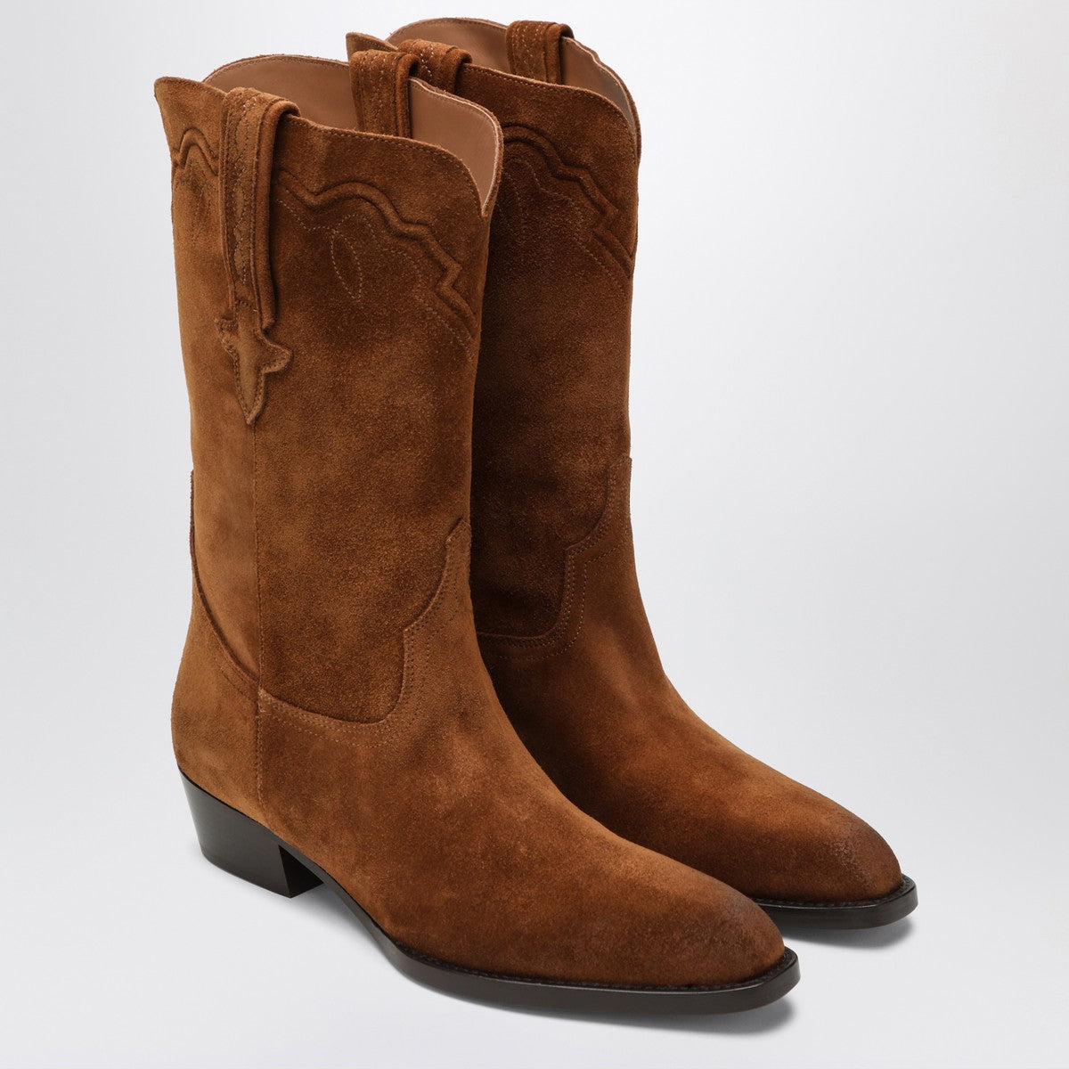 Paris Texas Hilda boots in Cognac suede