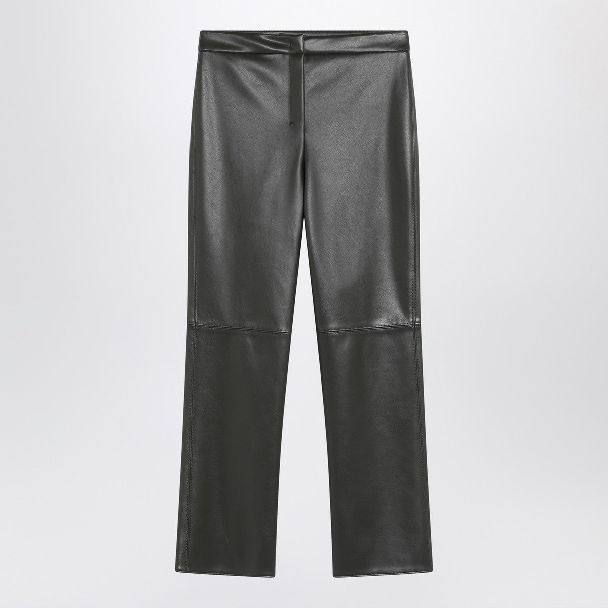 S Max Mara Dark green trousers in coated fabric
