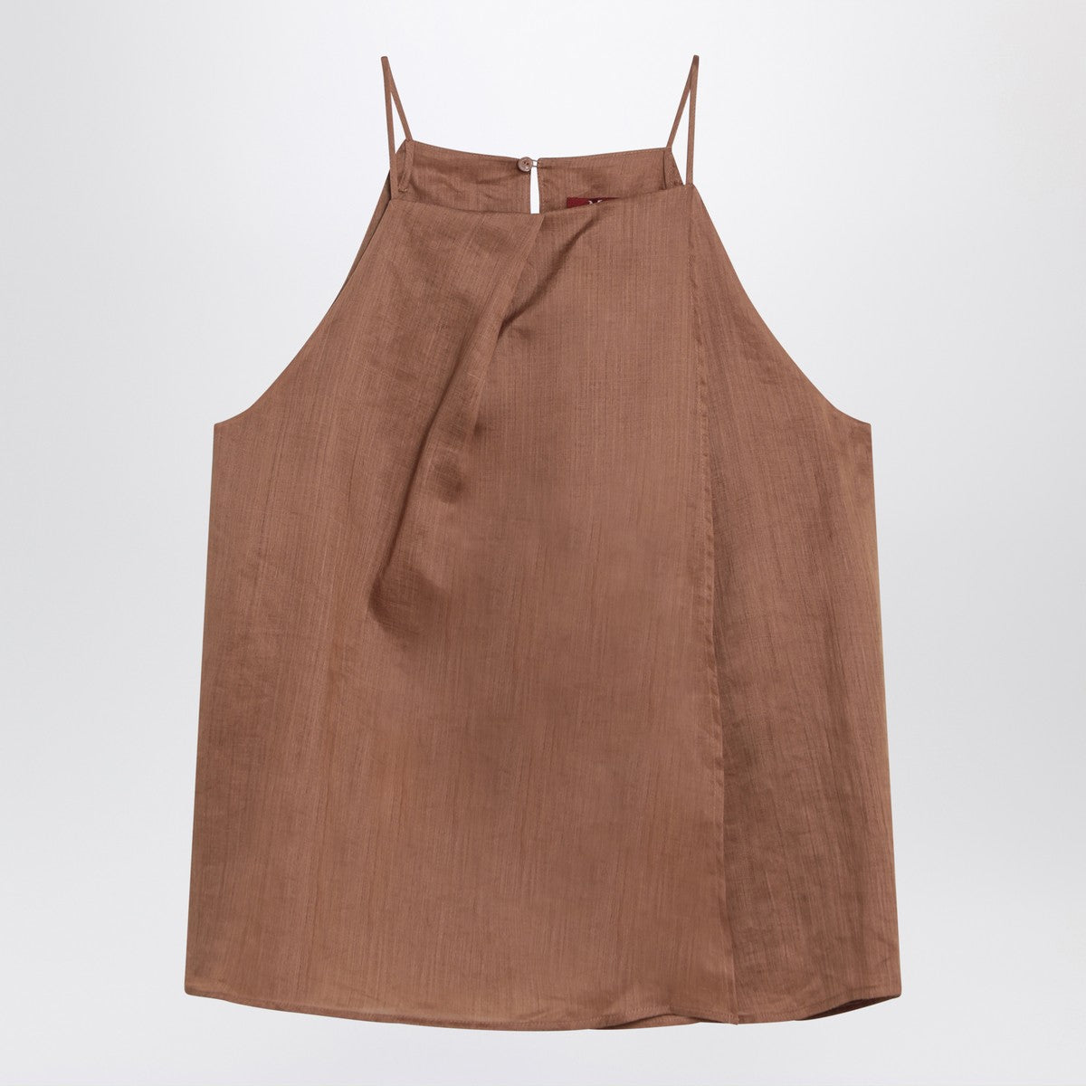 Max Mara Studio Tobacco-coloured ramie gauze top