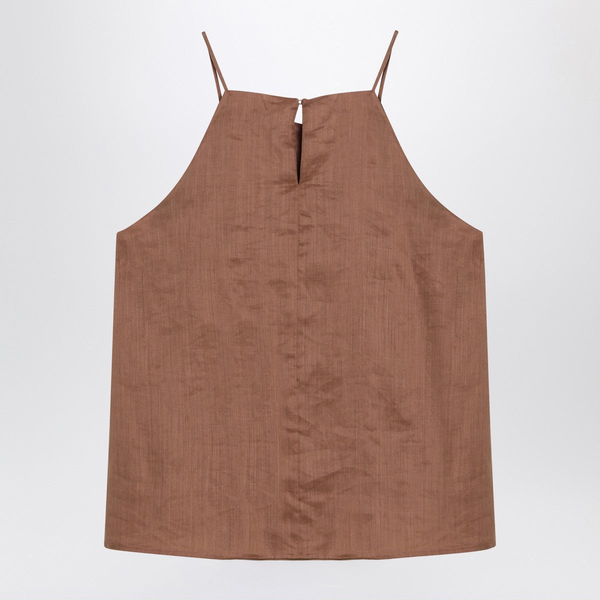 Max Mara Studio Tobacco-coloured ramie gauze top