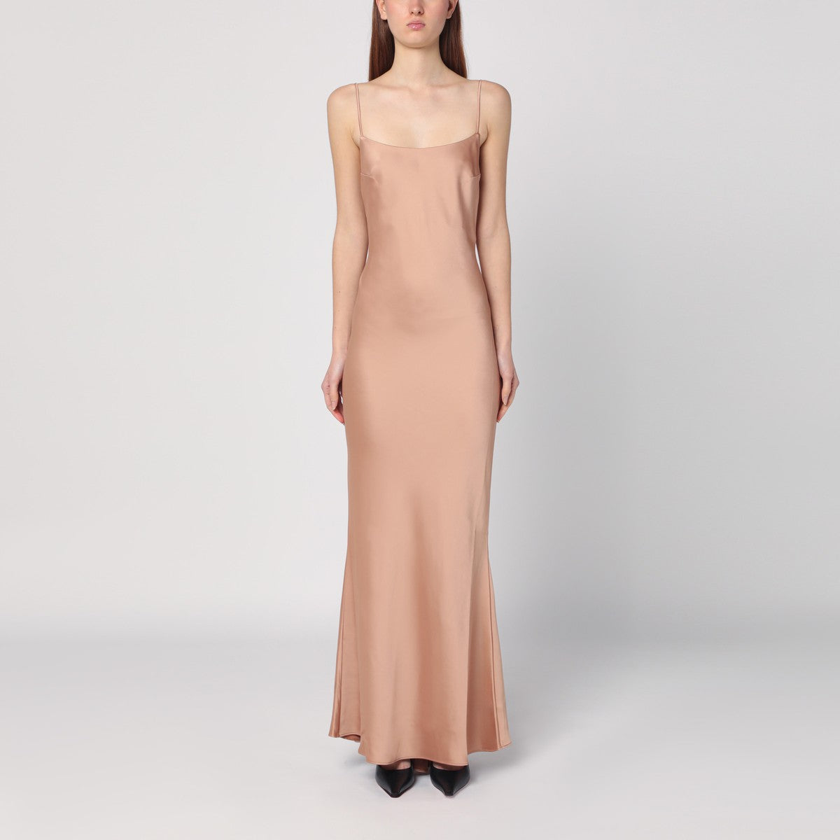 THE ANDAMANE Light pink dress with back draping
