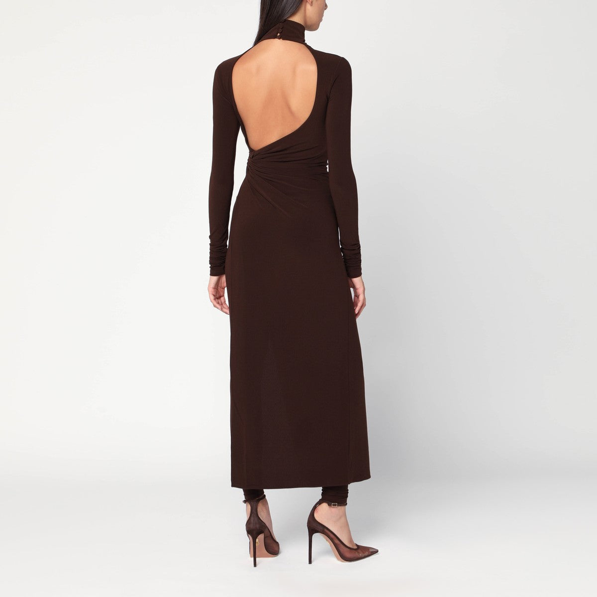 THE ANDAMANE Tessa jumpsuit in brown jersey
