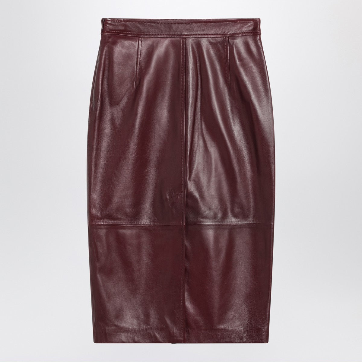 Max Mara Studio Bordeaux pencil skirt in nappa leather
