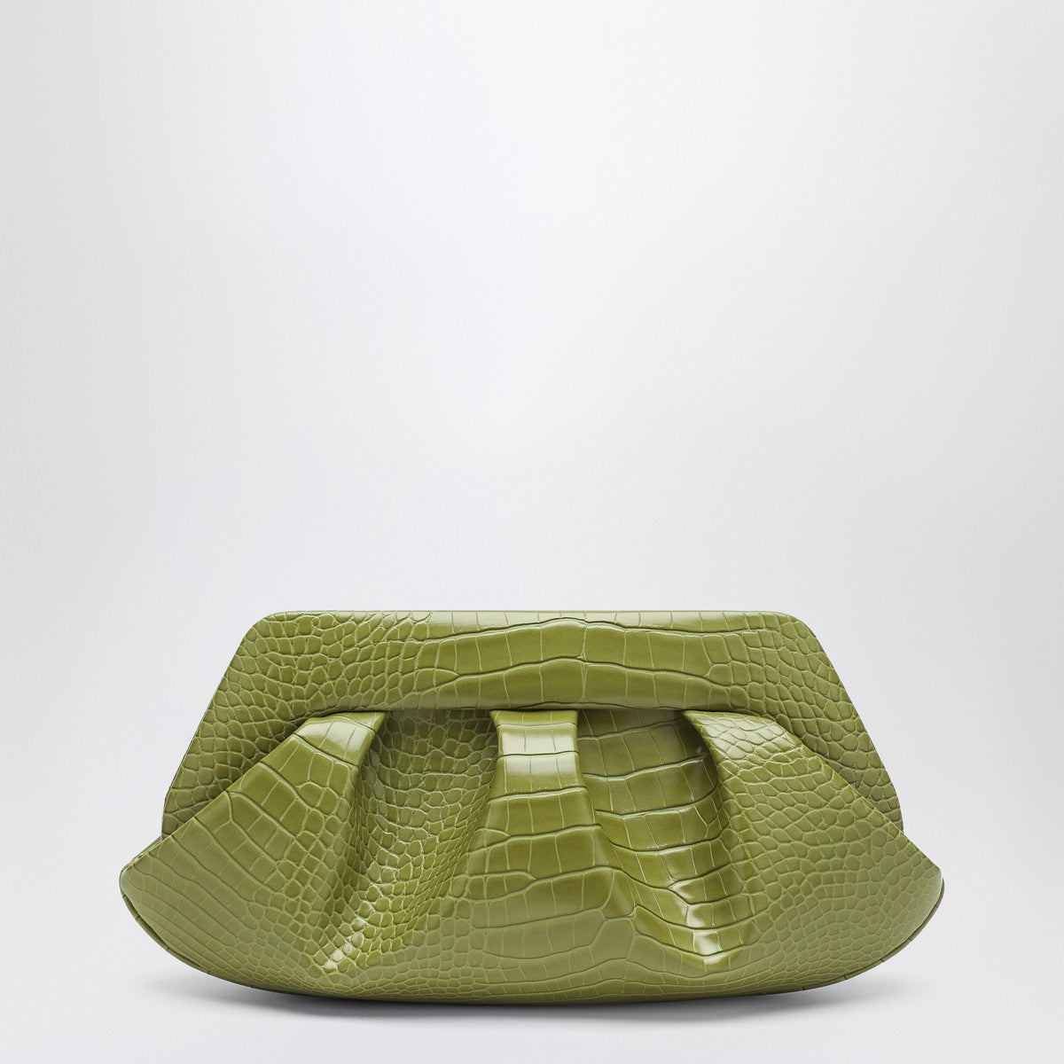 THEMOIRè Emera clutch kiwi crocodile effect
