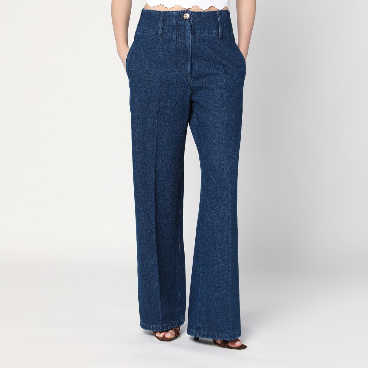 Patou Wide-leg ink blue jeans in denim
