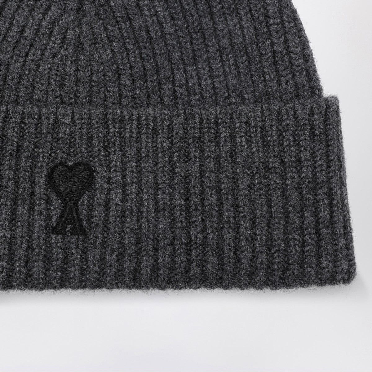 Ami Paris Ami de Coeur grey wool beanie