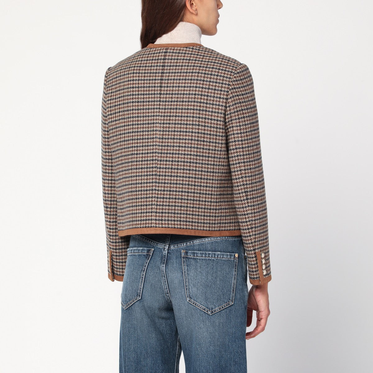 Dunst Brown checked tweed jacket