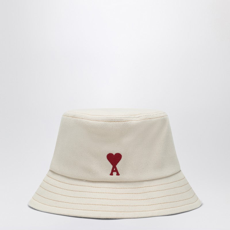 Ami Paris Ami de Coeur Hat in cream colour