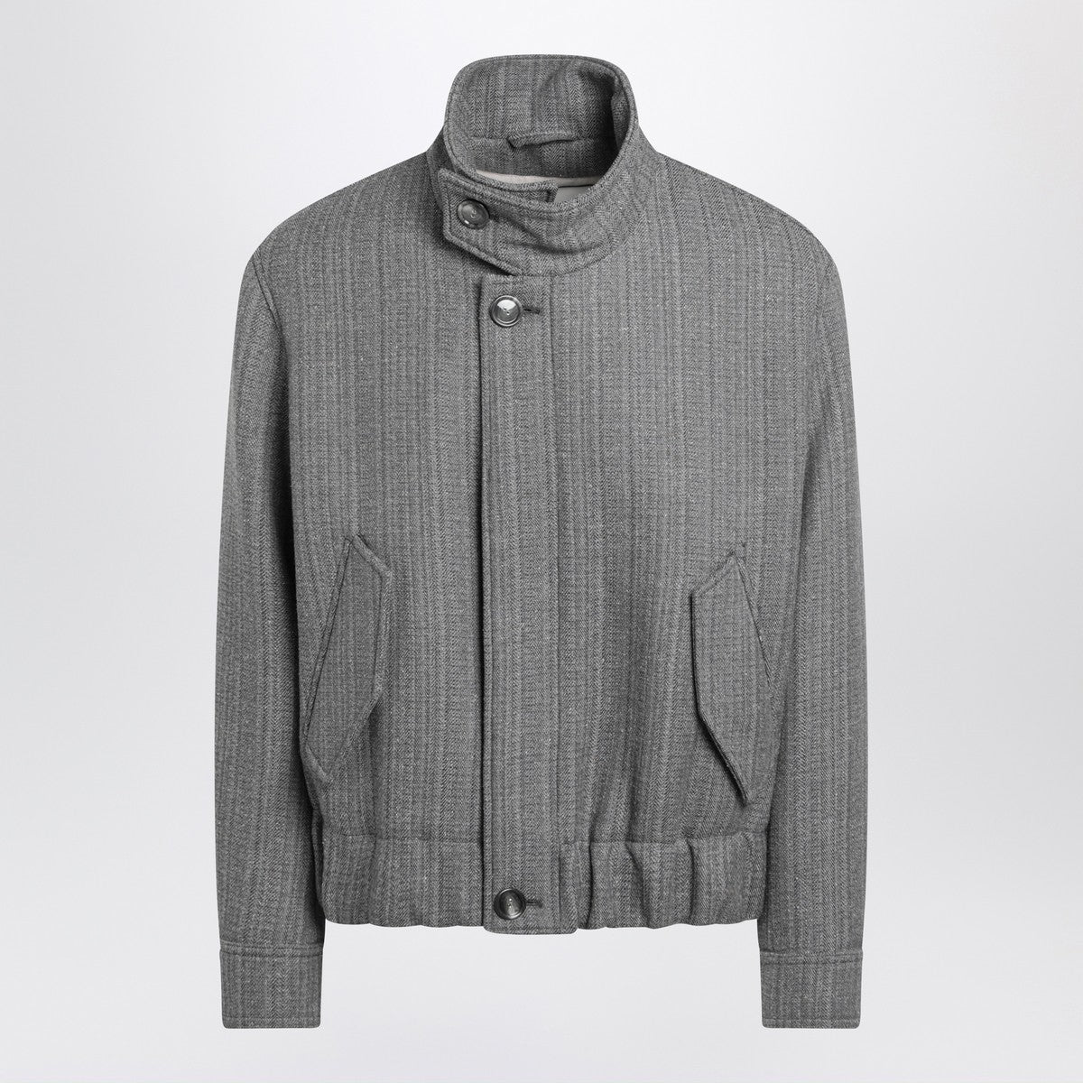 Ami Paris Grey/ivory bomber jacket in wool blend
