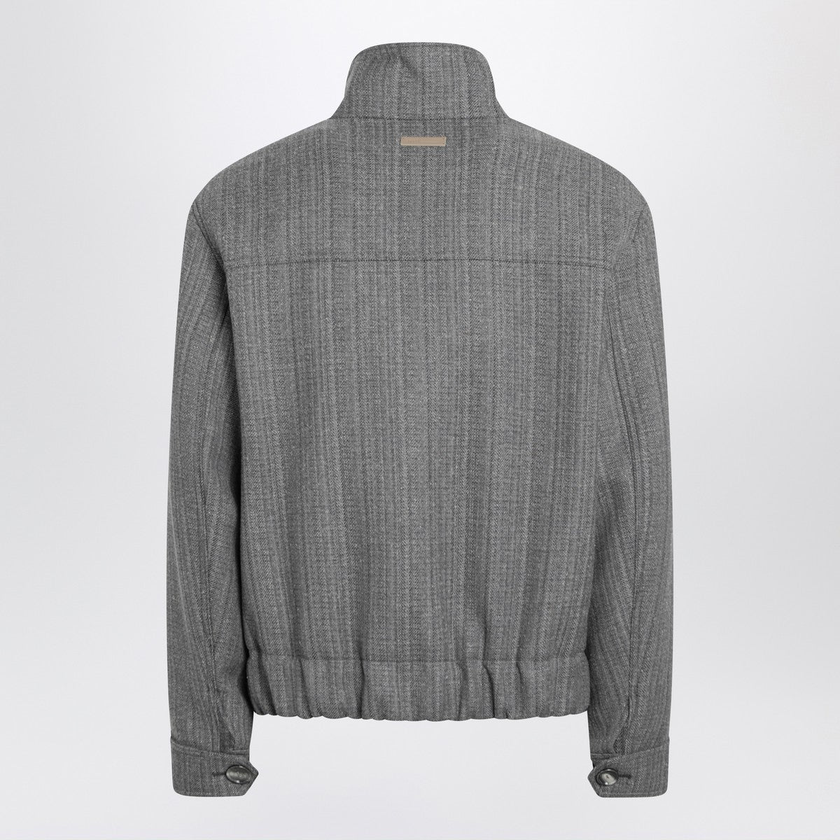 Ami Paris Grey/ivory bomber jacket in wool blend