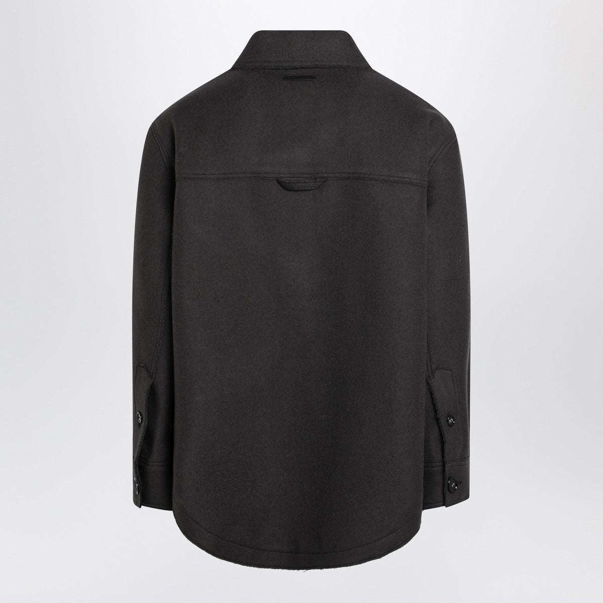 Ami Paris Anthracite grey wool shirt with pockets
