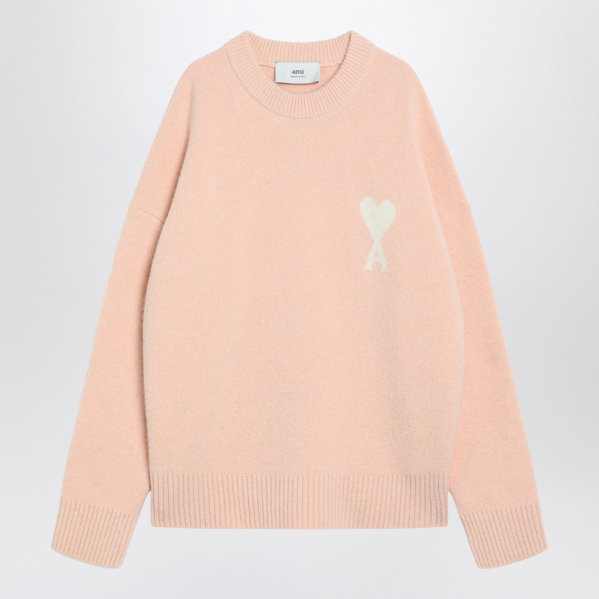 Ami Paris Powder pink wool blend sweater Ami De Coeur