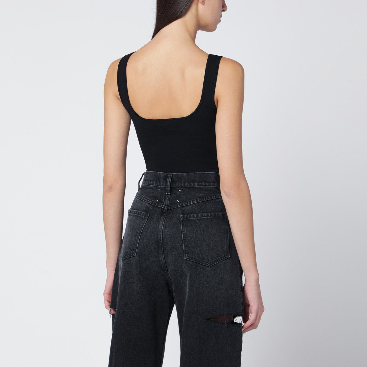 Entire Studios Black viscose-blend top