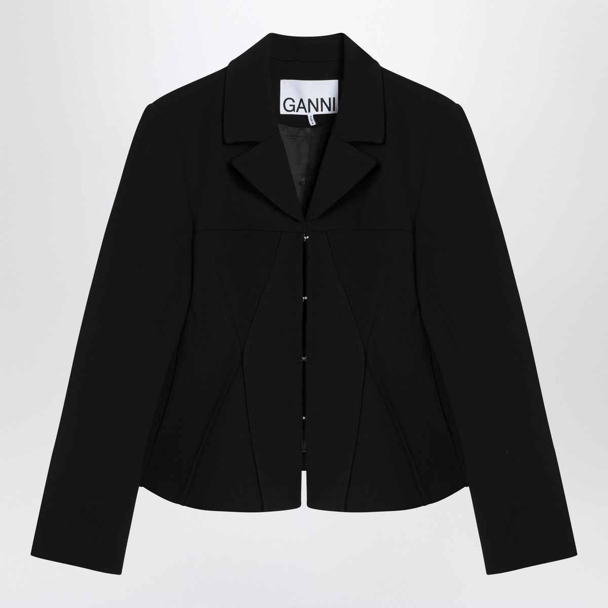 GANNI Black jacket in crêpe