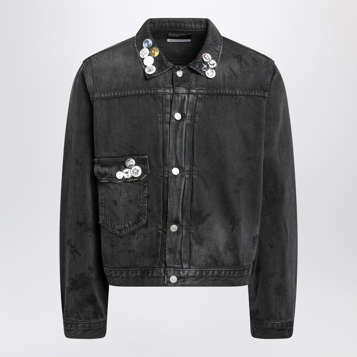 Enfants Riches Déprimés Type VII Pin Assemblage jacket in grey denim