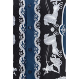 Versace Blue Silk Pattern Shirt