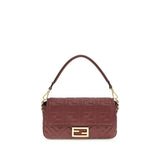 Fendi Bordeaux Calf Leather Bos Taurus Shoulder Bag