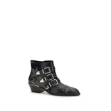 Chloé Black Calf Leather Bos Taurus Lace-Up Boots
