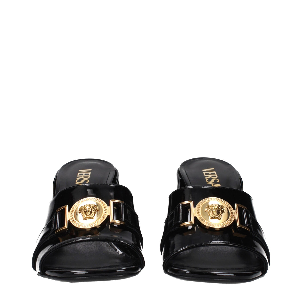 Versace Black Leather Platform Sandals