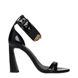 Versace Black Leather Stiletto Heel Sandals