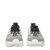 Versace Gray Leather Athletic Sneakers