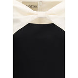 Valentino Black Fleece Wool Cocktail Dress