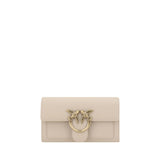 PINKO Beige Calf Leather Bos Taurus Shoulder Bag