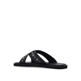Jimmy Choo Black Calfskin Flat Sandals