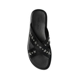 Jimmy Choo Black Calfskin Flat Sandals