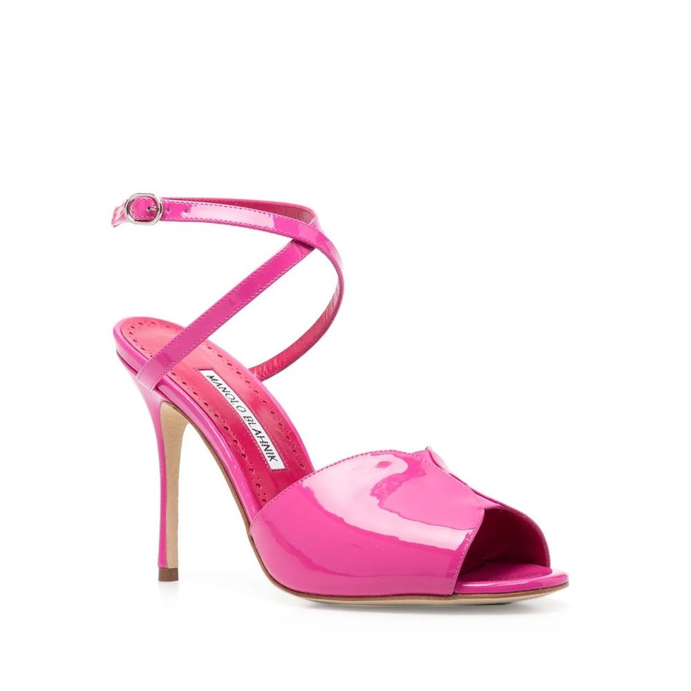 Manolo Blahnik Multicolor Calfskin Stiletto Heel Sandals