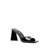 The Attico Black Calfskin Platform Sandals