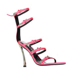 Versace Multicolor Silk Stiletto Heel Sandals