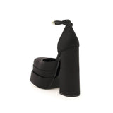 Versace Black Silk Platform Pumps