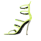 Versace Bicolor Silk Stiletto Heel Sandals
