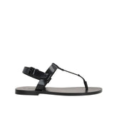 Saint Laurent Black Calfskin Flat Sandals