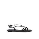 Prada Black Calfskin Strap-On Sandals