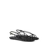 Prada Black Calfskin Strap-On Sandals