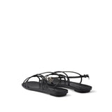Prada Black Calfskin Strap-On Sandals