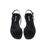 Prada Black Calfskin Strap-On Sandals