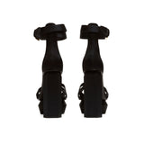 Balmain Black Silk Platform Sandals