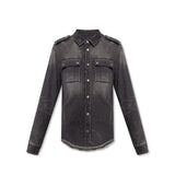 Balmain Black Denim Shirt