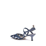 Fendi Blue Polyamide Mid Heel Pumps