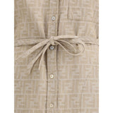 Fendi Beige Cotton Casual Dress