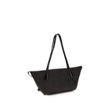 Balmain Black Raffia Shoulder Bag