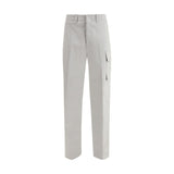 Fendi Silver Cotton Cargo Pants