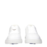 Burberry White Leather Low Top Sneakers
