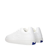 Burberry White Leather Low Top Sneakers